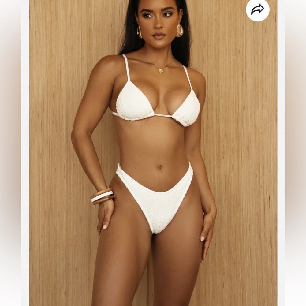 JLUXLABEL White Textured Bikini Set